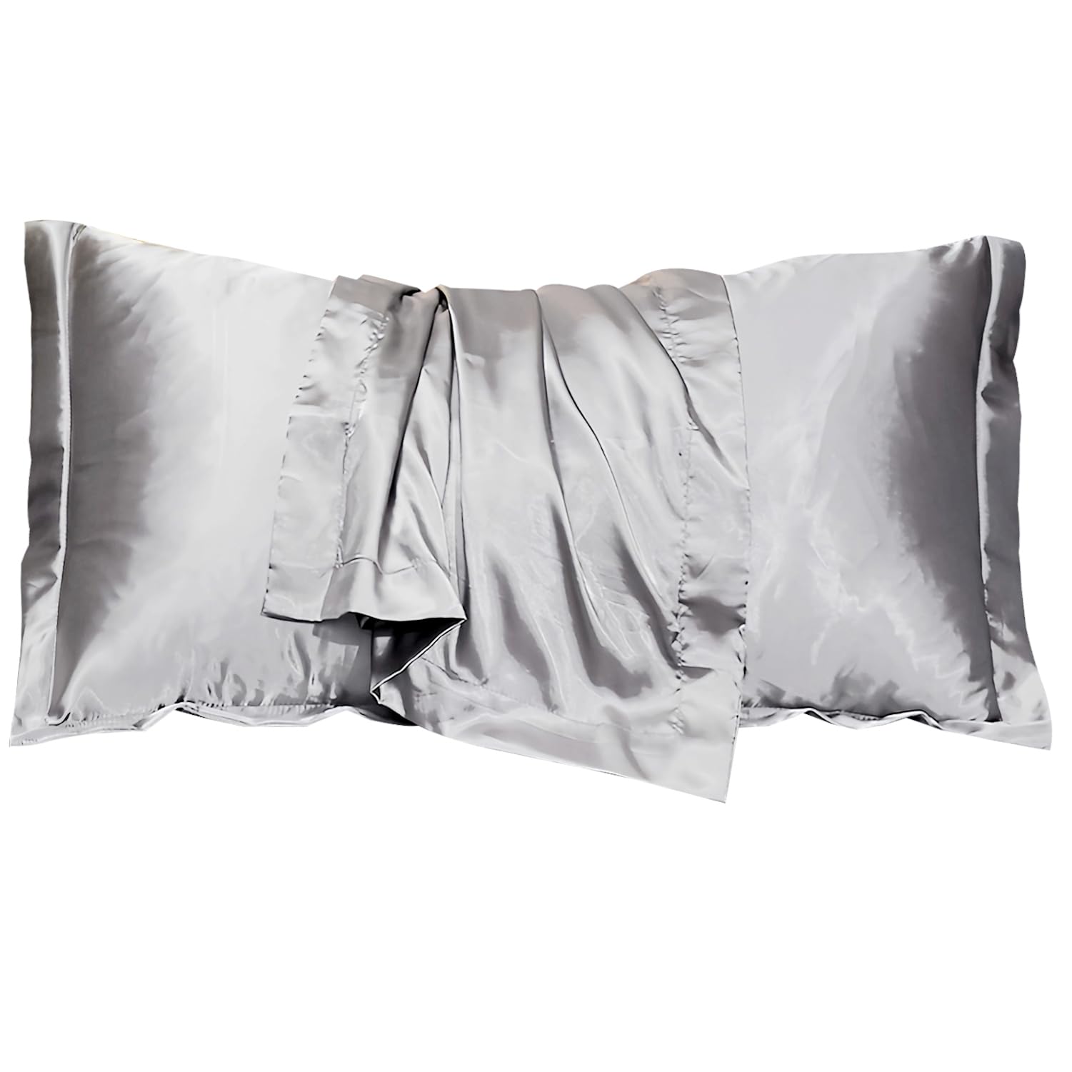 Set 2 Federe Cuscino 50x80 Cm Ipoallergeniche - Morbide Per Capelli E Pelle, Chiusura A Busta - Grigio - Foto 12