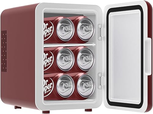Miniatura 4 de CURTIS MIS153DRP Dr. Pepper Retro Mini Refrigerador personal portátil compacto para nevera, capacidad de 4 litros, 6 latas, maquillaje, cuidado de