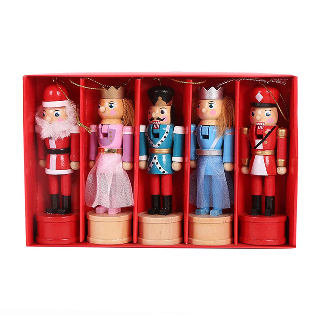 Cadeau de Nouvel An original : lot de 5 soldats en bois décoratifs de 12,5 cm à offrir