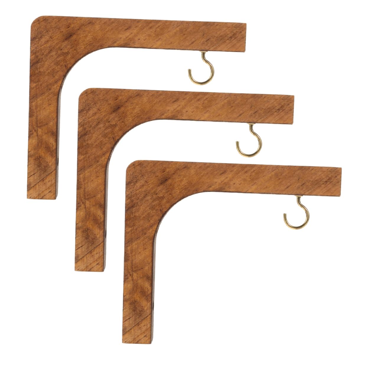 BESPORTBLE 3 Ensembles Crochet Pour Plantes Suspendues Cintre De Panier De Fleurs Crochets Suspendus Pour Pots De Fleurs Crochet Pour Pot De Bois Light Brown 3 Pièces * 3