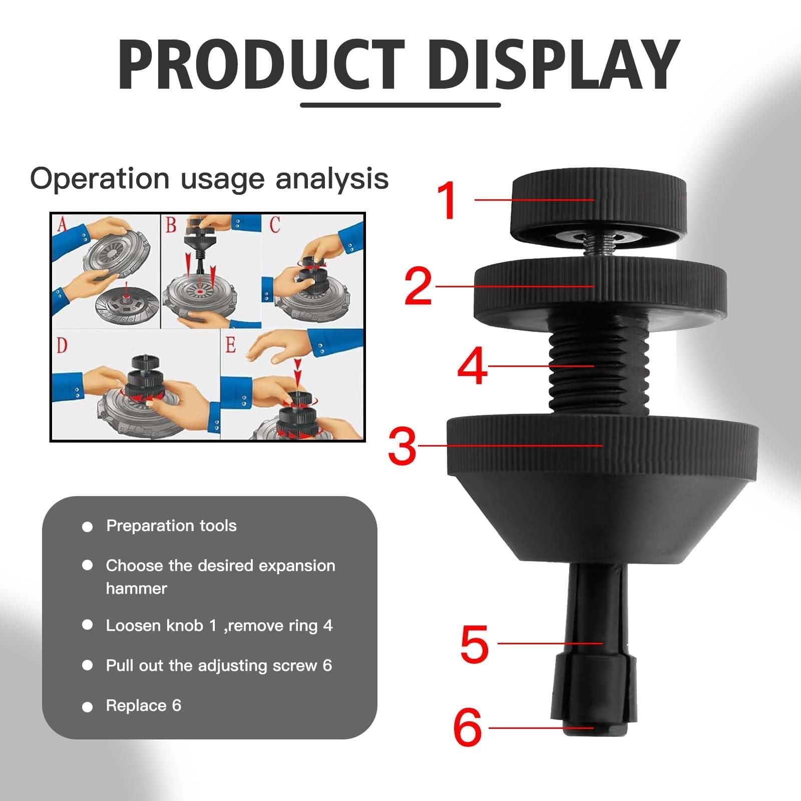 Strumento di Allineamento della Frizione Universale per Auto, Strumento Professionale per l'Allineamento dei Dischi di Frizione, Compatibile con Veicoli fino a 5 Tonnellate, Include Accessori