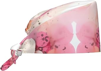 Breathable Work Hat Color Fragment Paper Prints for Chef, Nursing, Spa, Facial Care, Fitness Black