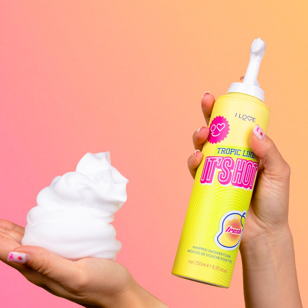 I LOVE Tropic Like It's Hot Whipped Shower Foam Tropical Fruit Scented Body Wash Moisturising Creamy Lather Shower Mousse for Soft Smooth Skin 250ml - Image 4