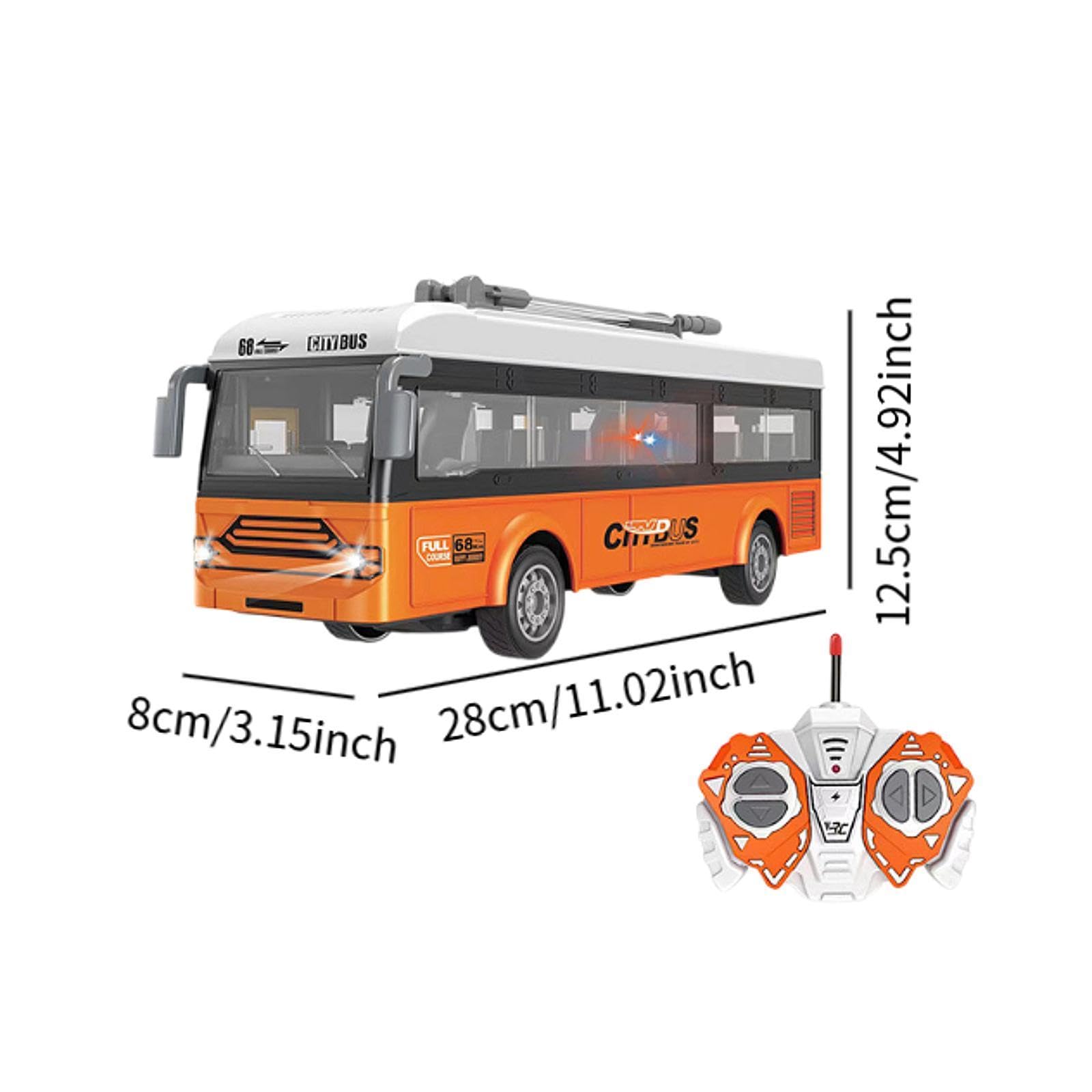 kowaku Autobús eléctrico a Control Remoto para niños, autobús Urbano a Control Remoto, simulación 1:30, Regalos con Luces realistas, Modelo de Juguete, Autobús Urbano Naranja