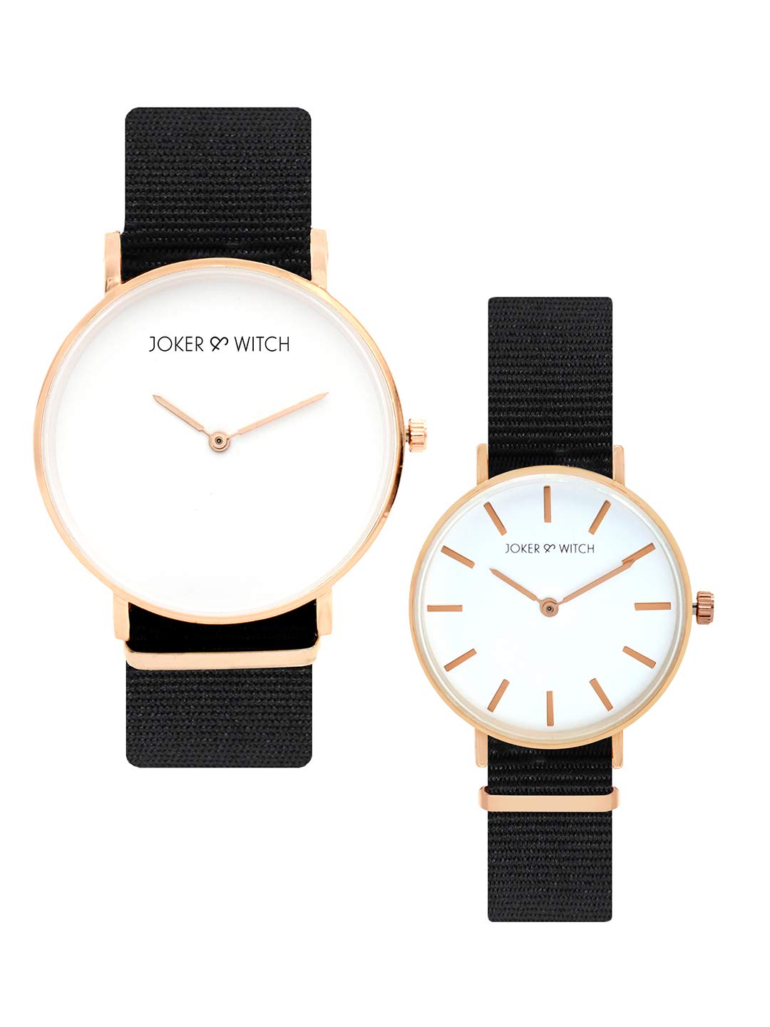 Joker & Witch Nylon Roy Miller & June Couple Analogue Watches, White Dial, Black Band (B08T5W1ZXD) Amazon Price History, Amazon Price Tracker