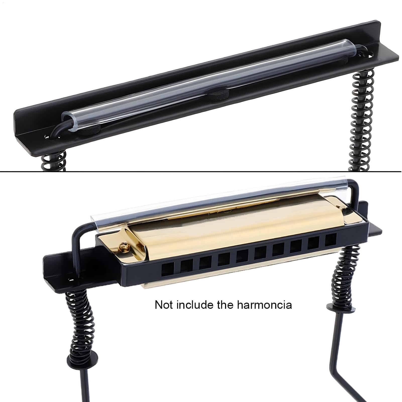 Support d'harmonica professionnel Générique, support d'harmonica 10 trous | Support d'harmonica à 10 trous, support de cou en métal noir anti-rayures, accessoire de Support professionnel pour adulte