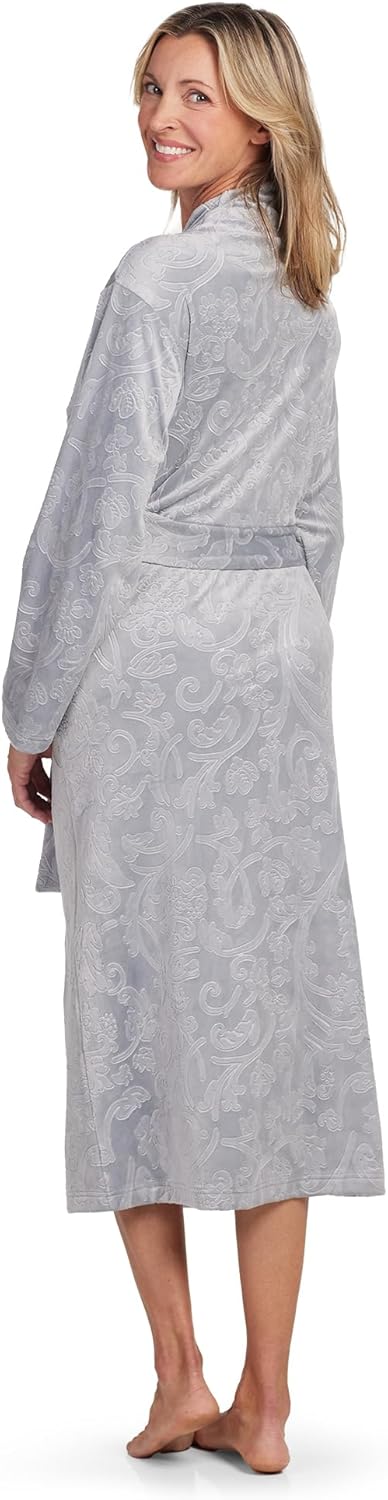 Miss Elaine Long Fleece Robe, Ultra Soft with Pockets, Sleepwear and Loungewear - Image 2