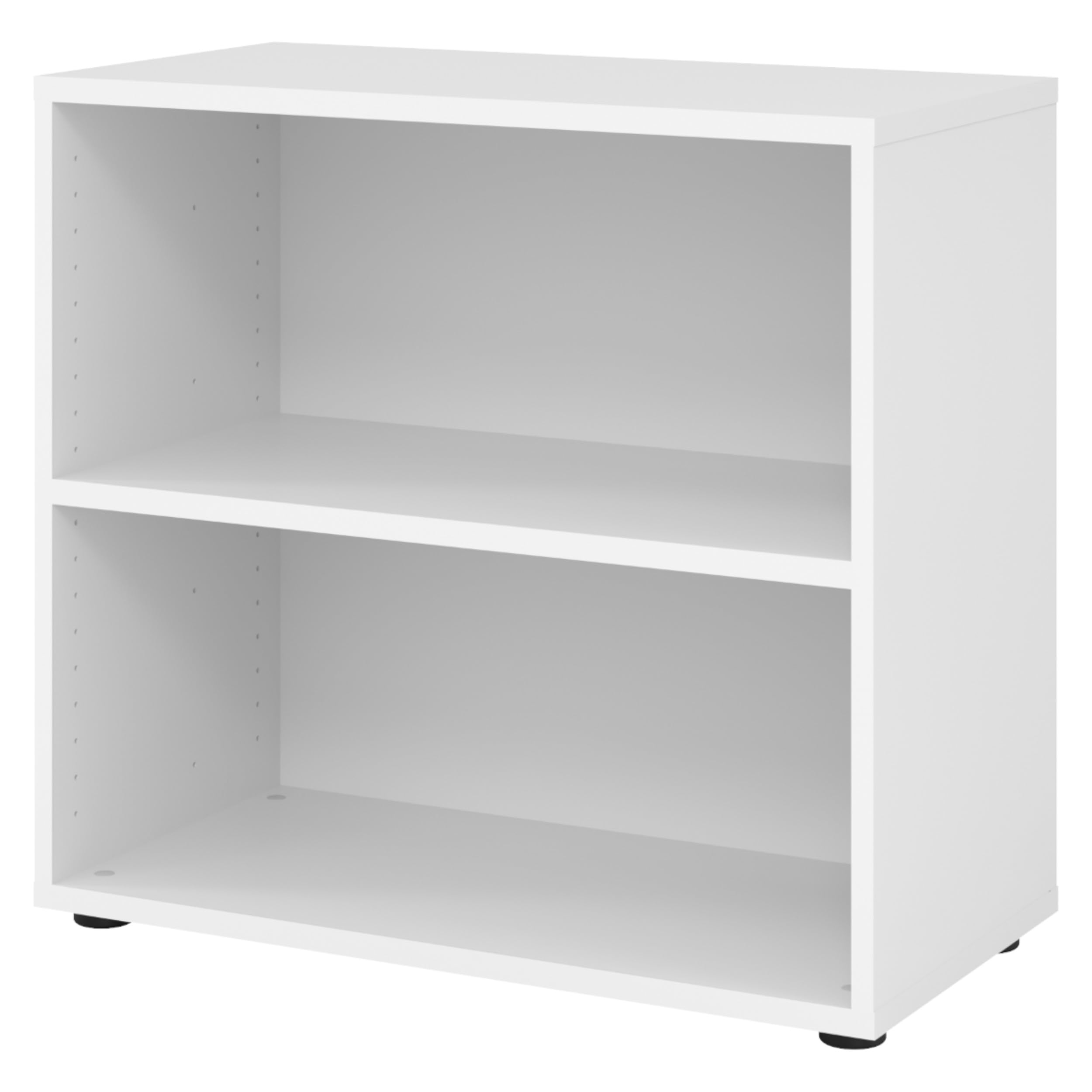 bümö Regal weiß, Standregal aus Holz für 2 Ordnerhöhen - Bücherregal klein 80 cm breit, Aktenregal für Ordner & Bücher, kleines Büroregal, Holzregal, Ordnerregal, Buchregal Dachschräge