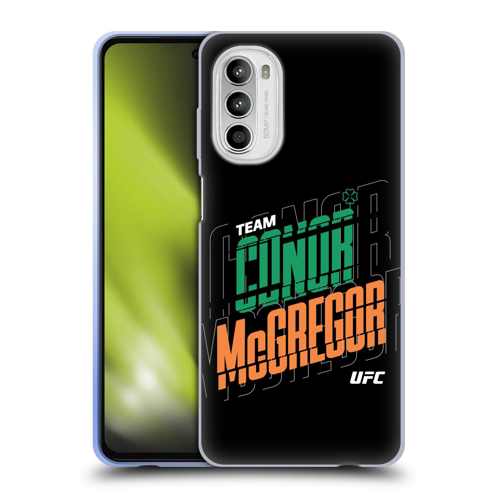 Head Case Designs Officially Licensed UFC Conor McGregor Typography Fighter Team Soft Gel Case Compatible with Motorola Moto G52
