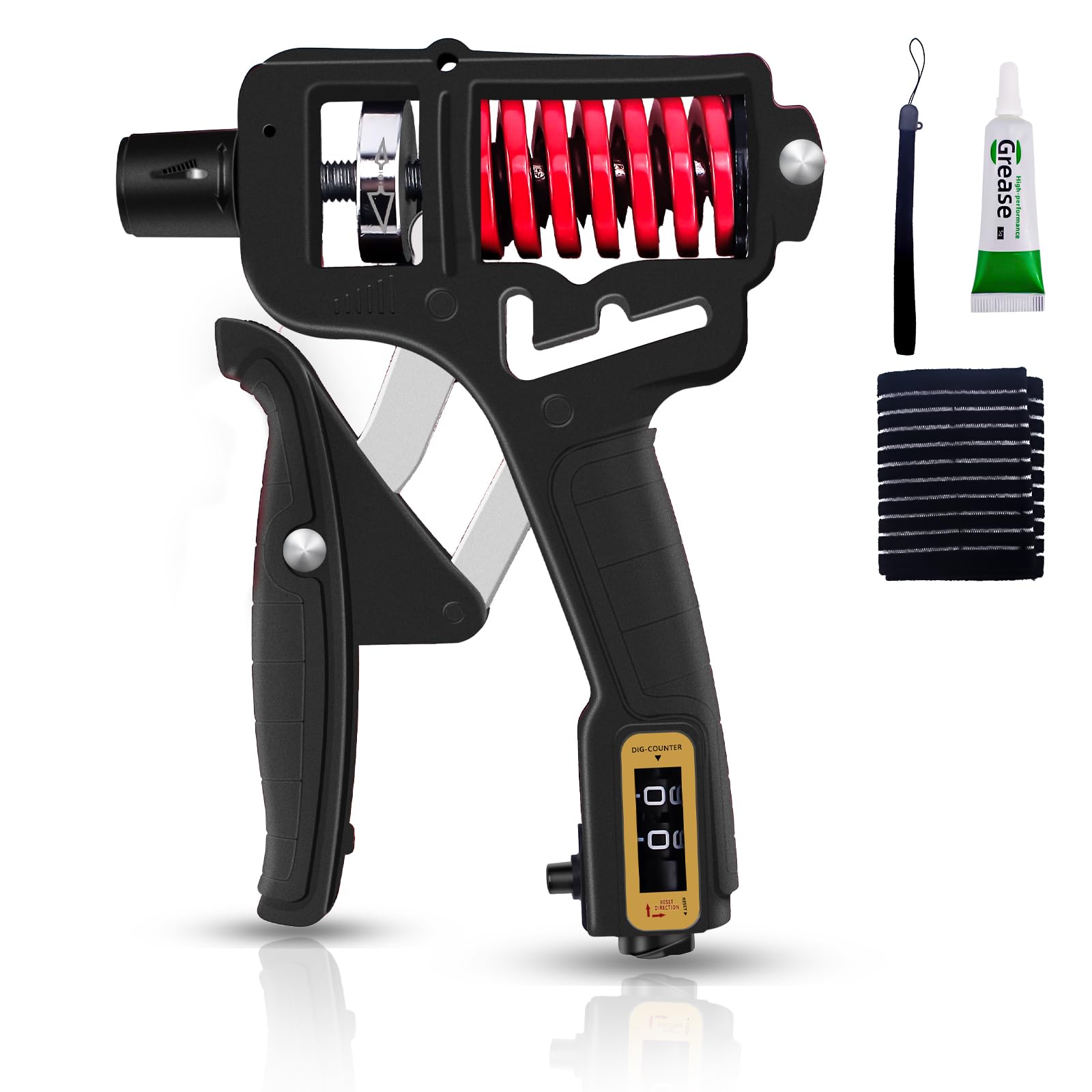 Fwilo Grip Strengthener,5-60kg Gripster Automatic Counting Hand Grip Adjustable Wrist Strengthener With Non-Slip Handle Gripperand 1 Wrist Guard Strong Wrists Fingers Forearm Hand Strengthener Grip…