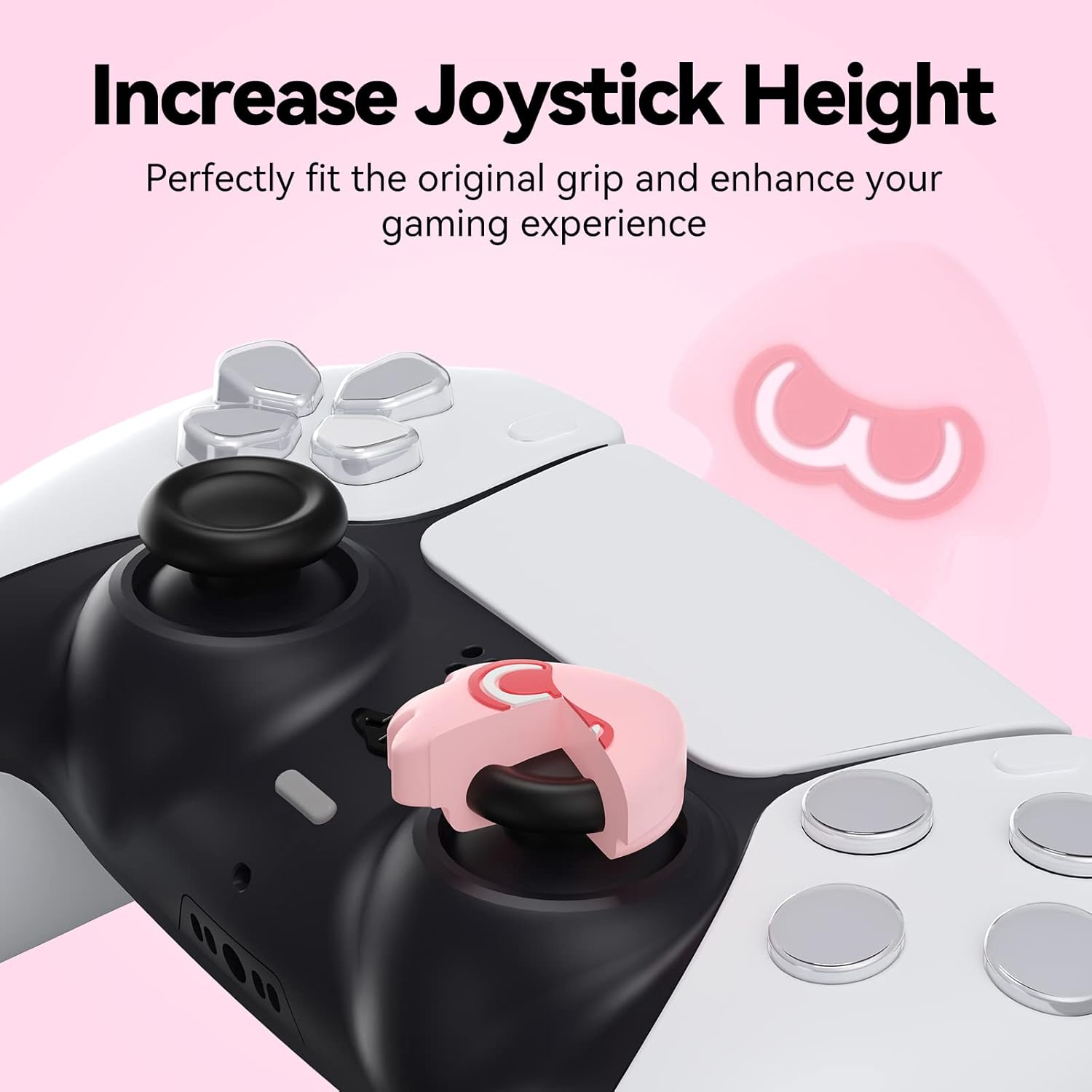 Thumb Grip Caps Compatible with Playstation 5 Controller, Soft Silicone Thumbsticks Cover Set for Playstation PS5 PS4 and Switch Pro Controllers, 4Pcs - Squid & Octopus (Pink&Green)