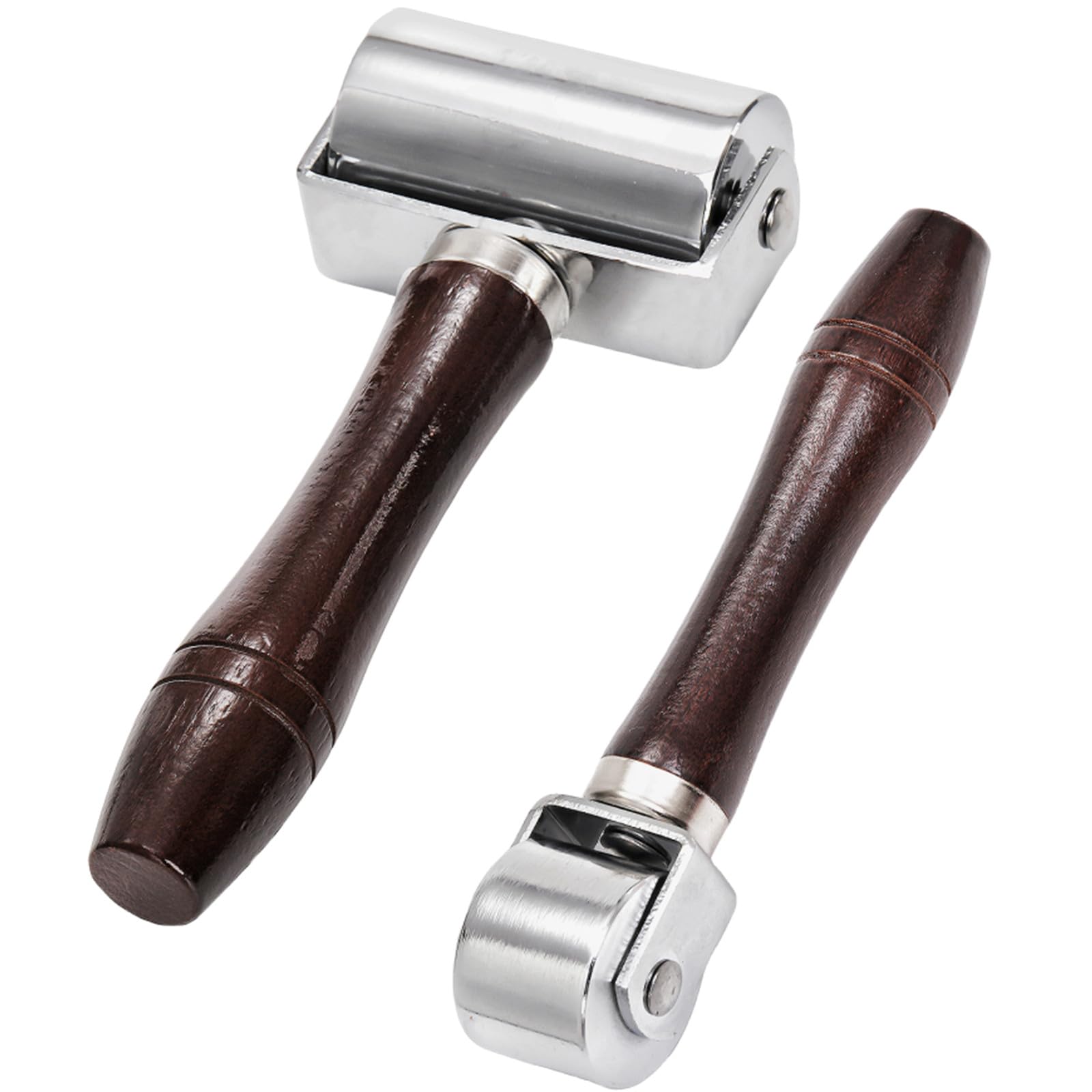 ZOOFOX 2 Pack Leather Press Edge Roller, Heavy-Duty Seam Roller for Leather, Leather Craft Platen Tools with Easy to Grip Handle for Quilting, Sewing, Wallpaper