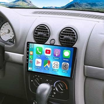 Android 14 10.1" Car Stereo Radio Upgrade for Jeep Liberty 2002-2007 | Touch Screen with Wireless CarPlay & Android Support GPS SWC WiFi FM Bluetooth Mirror Link Backup Camera 4G+64GB Head Unit