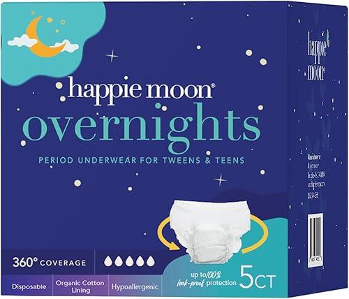 Ropa interior para el período nocturno 100% algodón cubierto desechable durante la noche para preadolescentes y adolescentes Cero cloro,