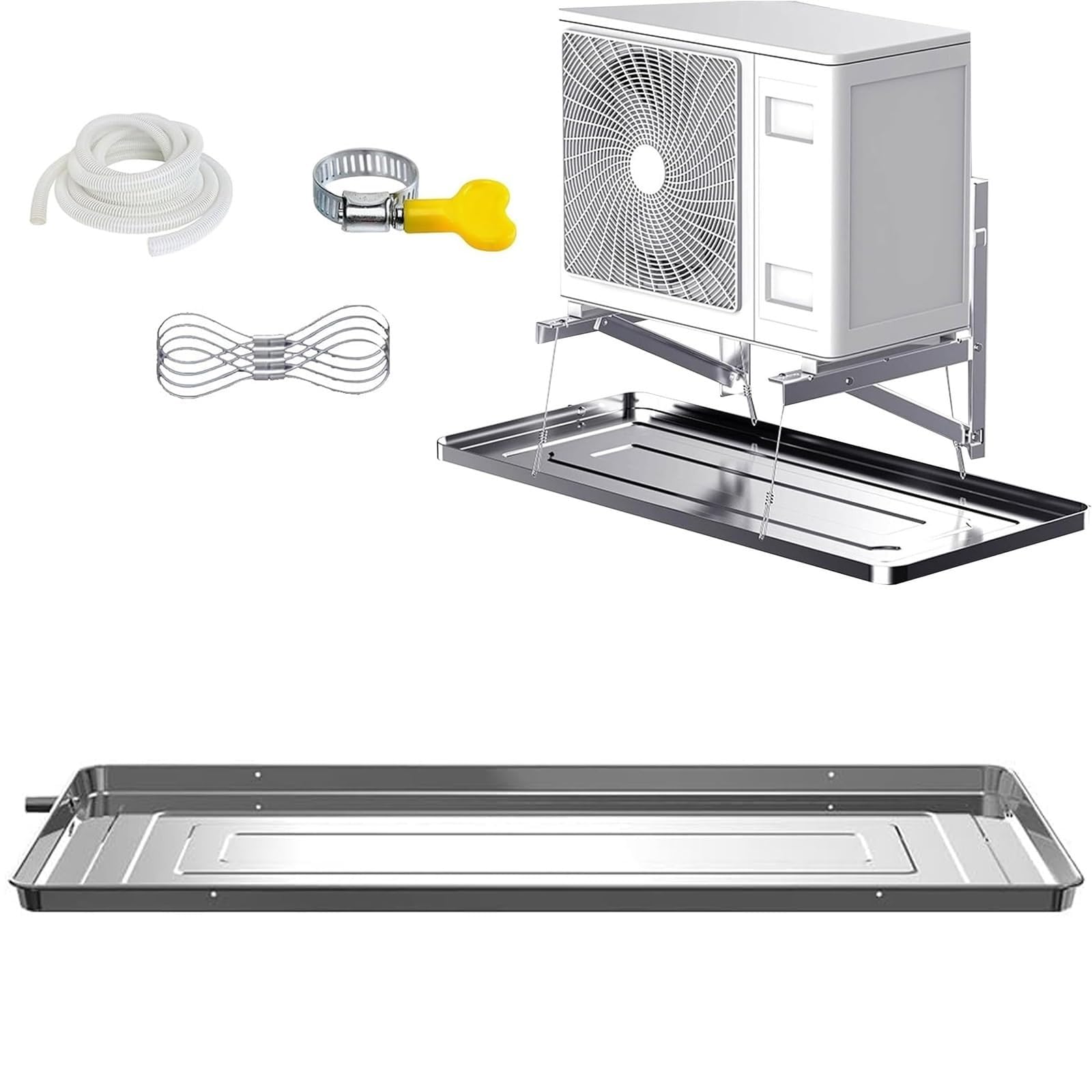 Bac de récupération des condensats en acier inoxydable anti-fuite pour clim split 1 à 5 HP