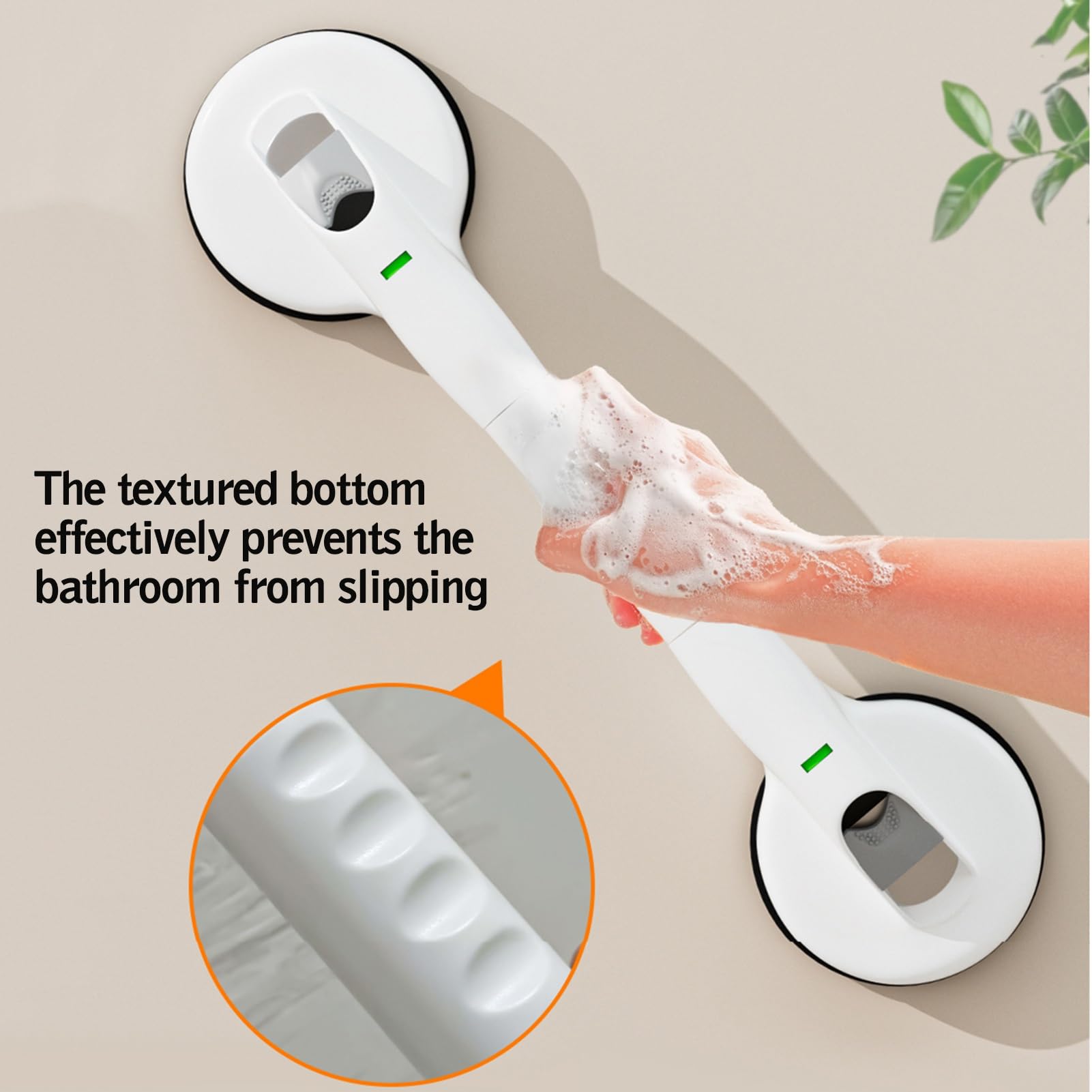 montado en la Pared Barras de Apoyo for baño, Barras de Seguridad con Ventosa for Ducha con Indicadores de Seguridad, aptas for baños y bañeras.(55cm)