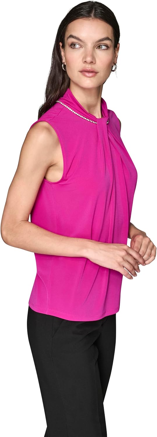 Karl Lagerfeld Womens Sleeveless Novelty Blouse - Image 3