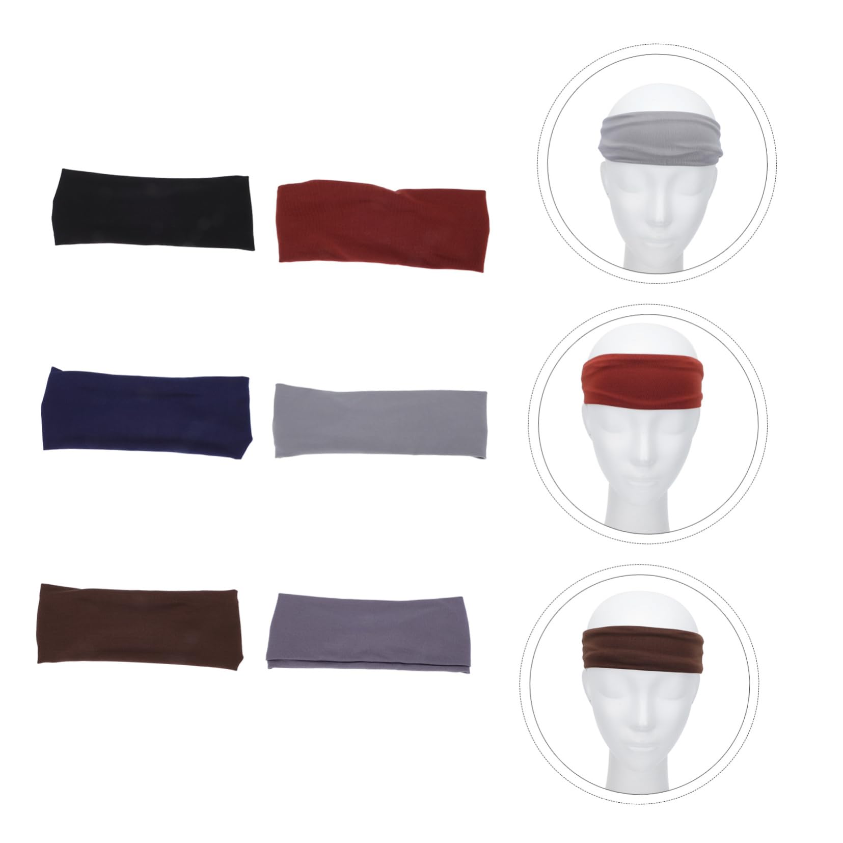 minkissy 12 fasce sportive per capelli da donna eleganti fasce per capelli da donna fasce per capelli turbante per uomo cravatte per capelli da donna fascia per il sudore in poliestere accessori per