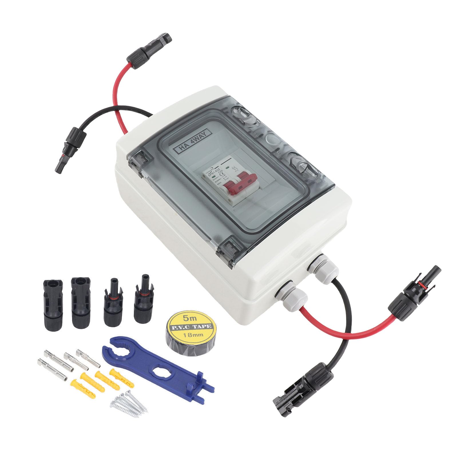 Protezione da sovraccarico con interruttore automatico CC, sezionatore solare fotovoltaico con scatola di prova IP65, interruttore automatico miniaturizzato da 500 V per sistemi (20A)