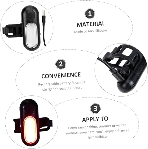Miniatura 3 de YARNOW 4 Sets Running Lights Kayak Accessories for Fishing Rechargeable Rear Bike Lamp Chain Gear Oiler Led Safe Lamp Rechargeable Bike Light Bote