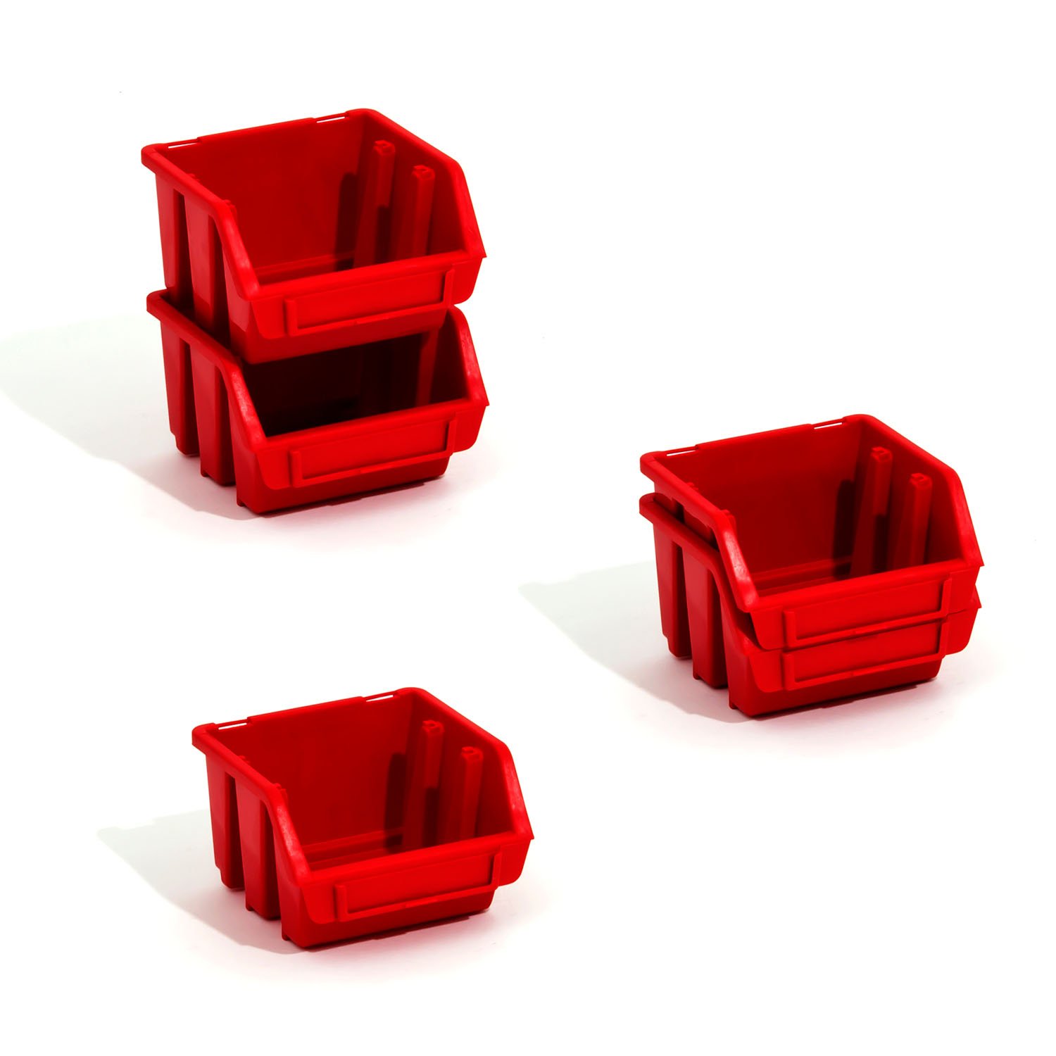 Lot de 30 boites de rangement bacs a bec en rouge ERGO-Box taille 1