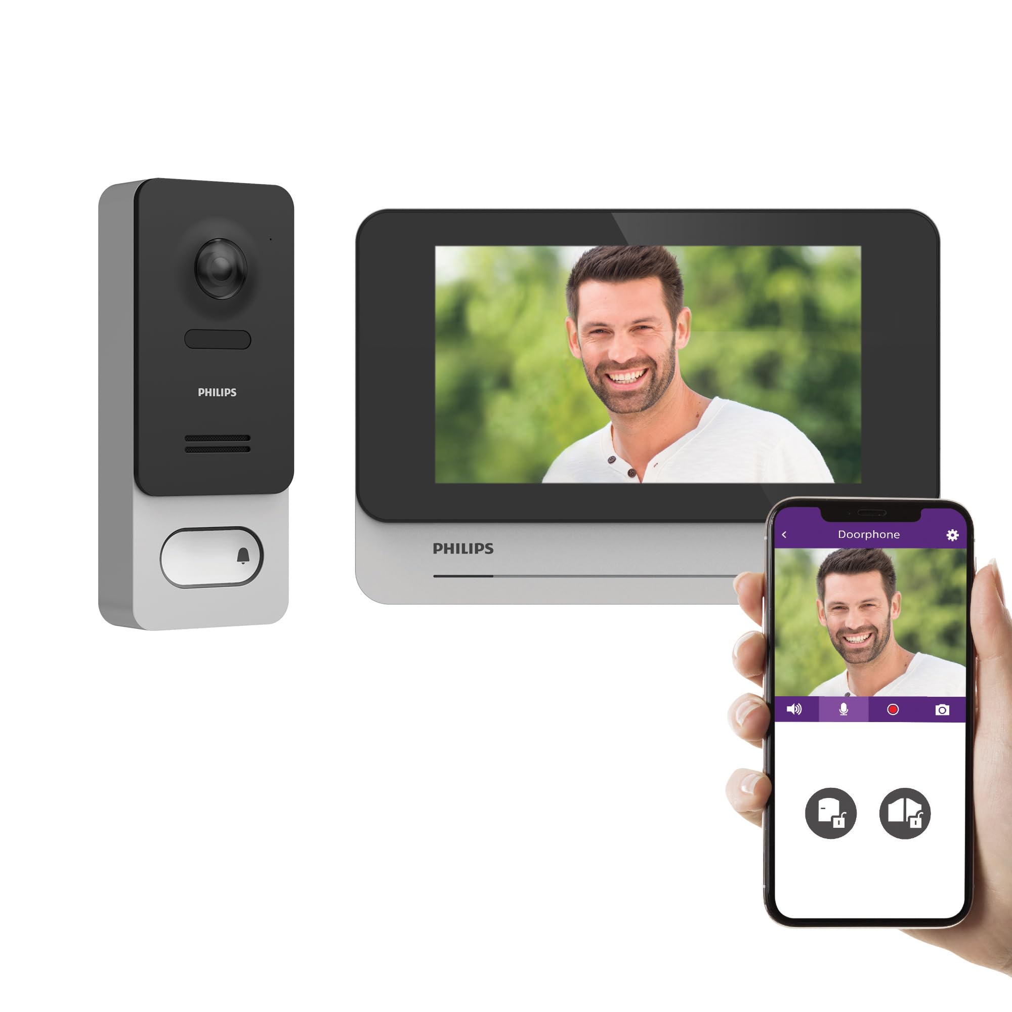 videoporte wireless philips 7 pollici touch screen 350 m