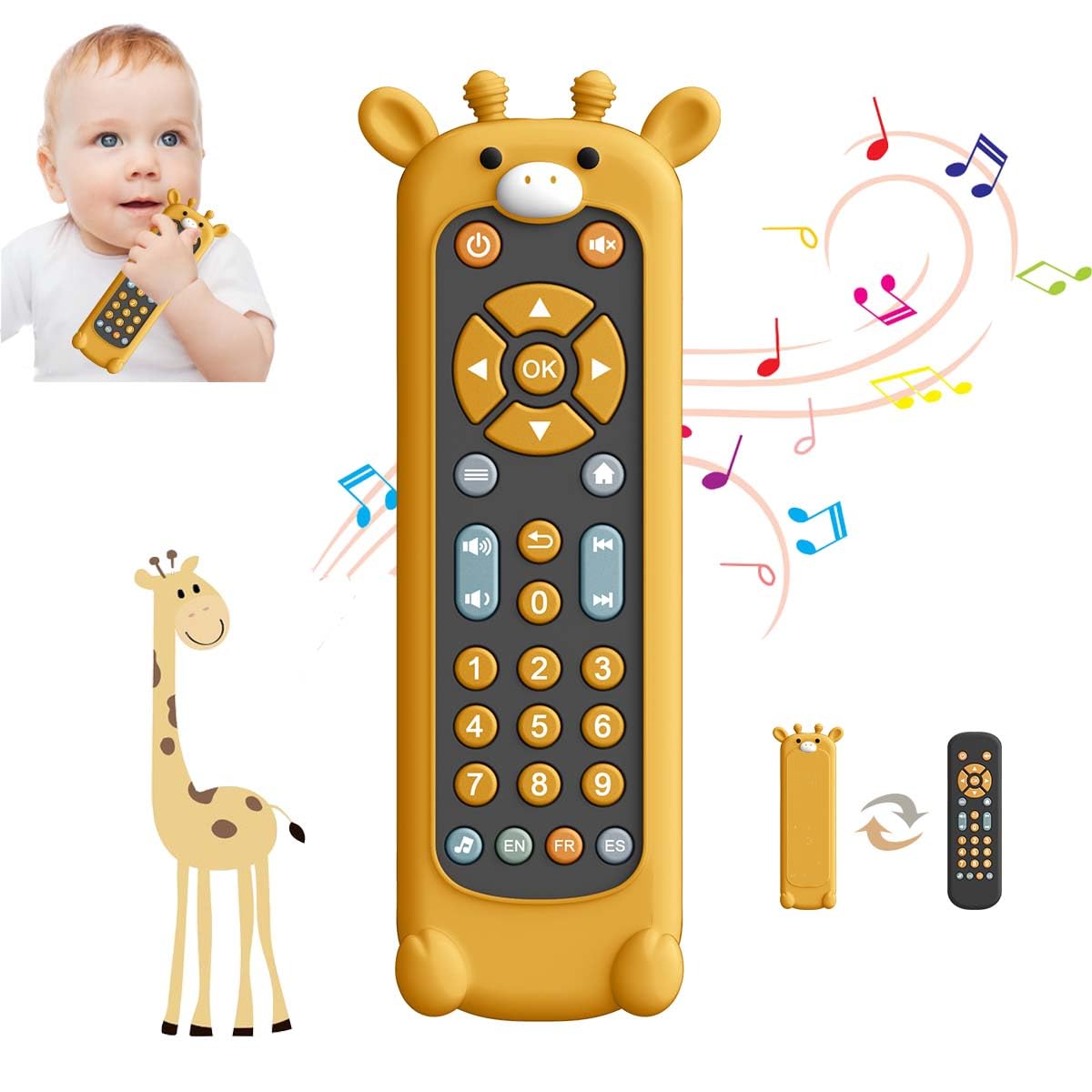 Baby TV Remote Control Control Wet avec de la lumière et des sons, Kids