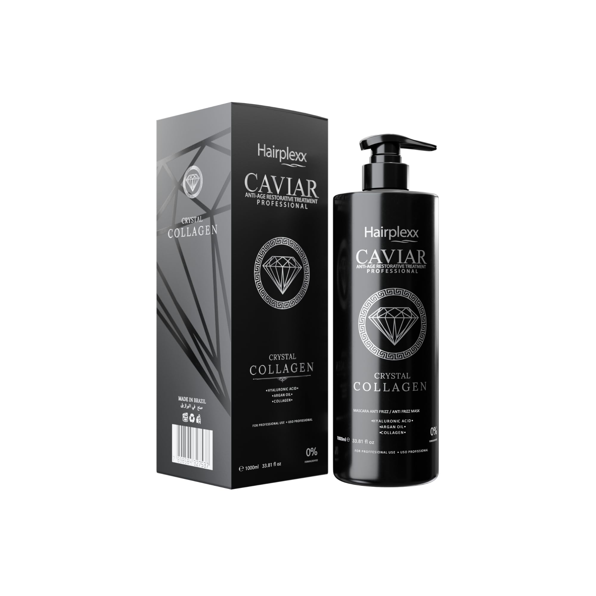 HAIRPLEXX CAVIAR ANTI-AGE RESTORATIVE TREATMENT PROFESSIONAL Collagen 1 litre, WIth Hyaluronic Acid, Argan Oil, Collagen for Use, 0% Formaldehyde,