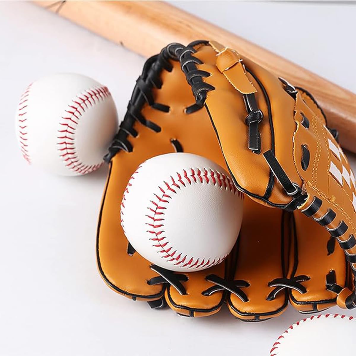 Pelota de Béisbol de Cuero PU para Adultos, 2 Piezas, Entrenamiento y Práctica