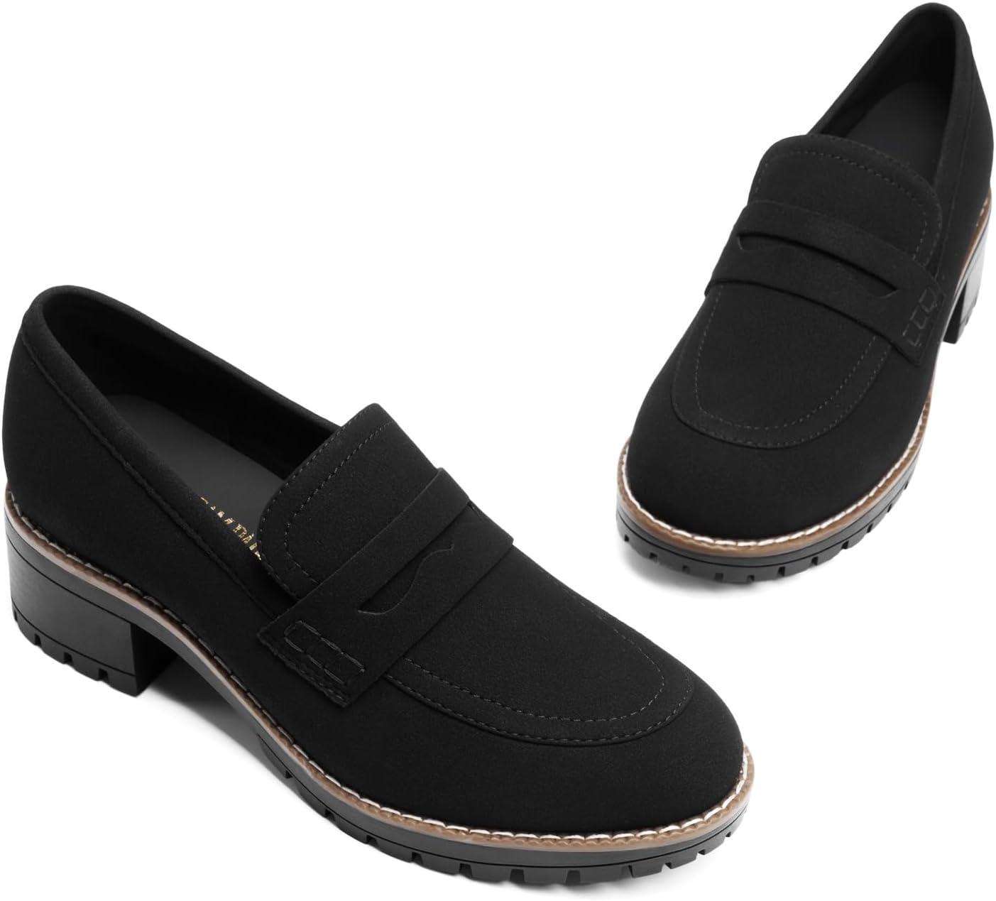 DREAM PAIRS Women's Platform Chunky Heeled Loafers, Womens Business Casual Shoes - Image 4