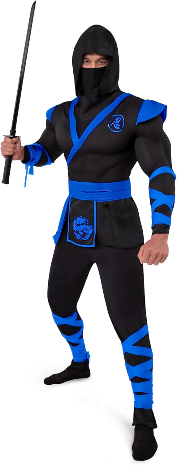 Spooktacular Creations Men Ninja Costume, Halloween Costume Adult Ninja for Halloween Cosplay Party - Image 3