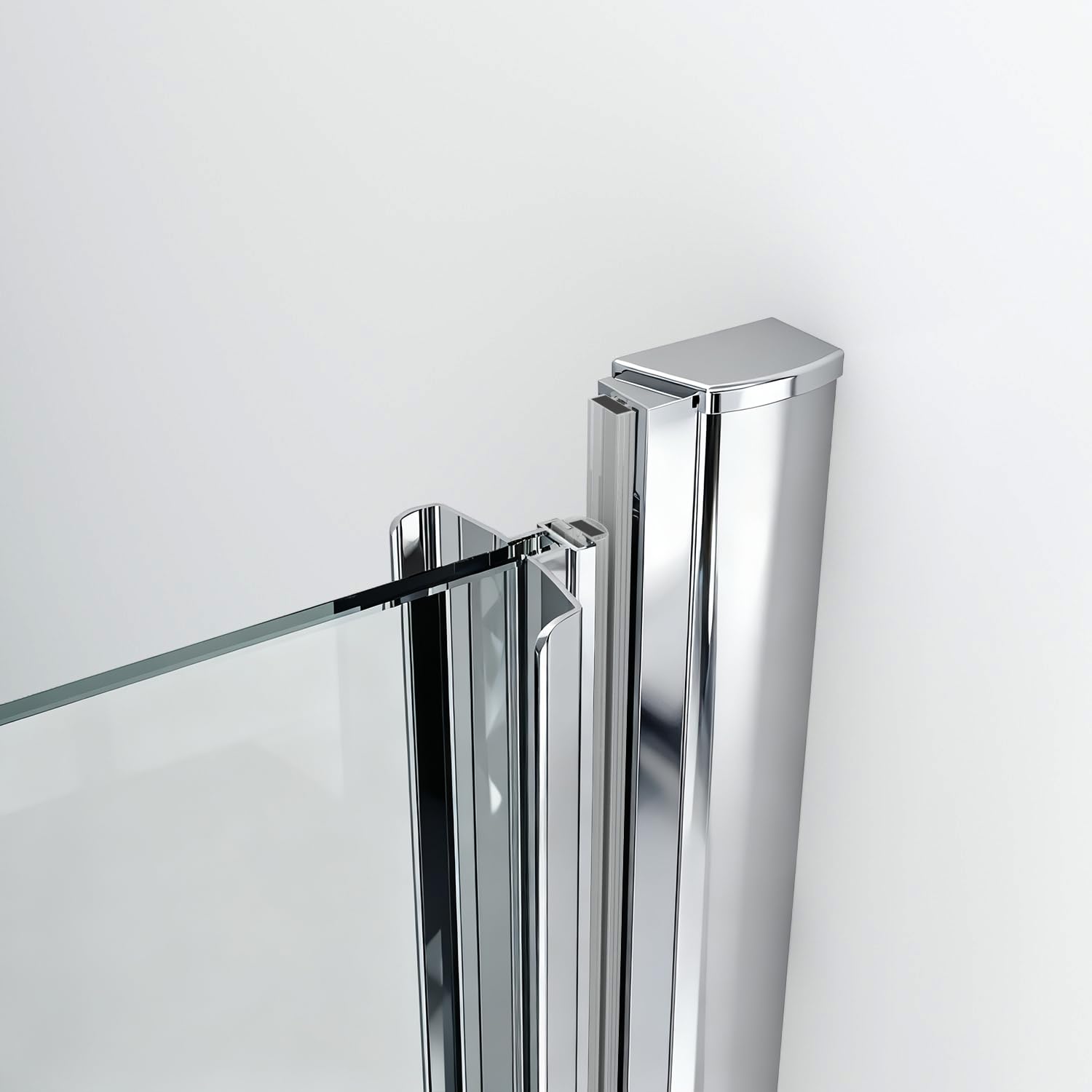 AQUABATOS Duschtür Pendeltür 100 cm | Transparentes Sicherheitsglas 6 mm | Chromoptik-Profil | Reversible Öffnung (Innen/Außen) | Barrierefreier Zugang | Einfache Montage