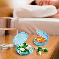 Vista 7 de UHOUSE Pastillero pequeño (paquete de 3), mini organizador diario de píldoras portátil para bolsillo de bolso, pastillero de viaje, contenedor