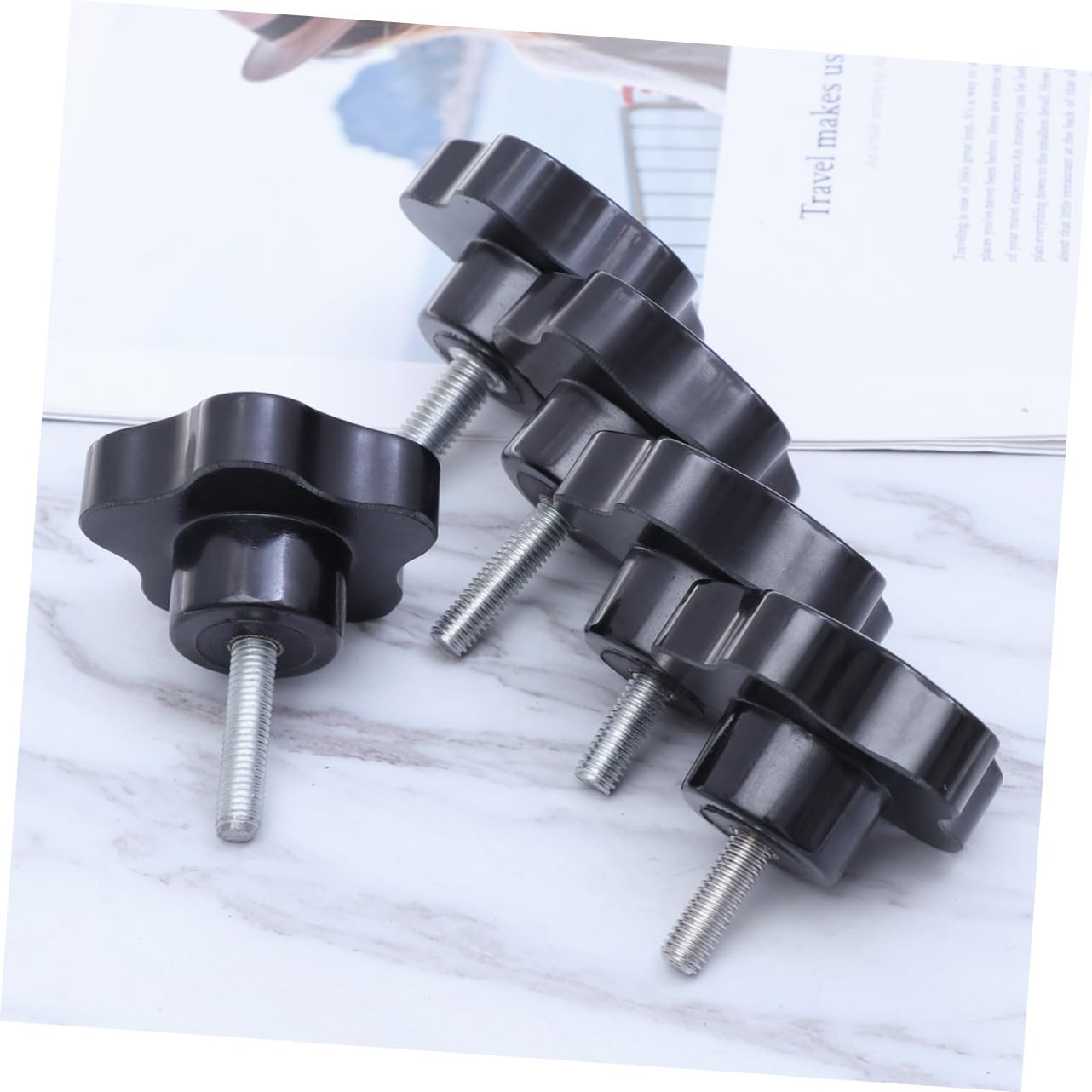 CIYODO Male Thread 5-Star Hand Knob Handle Head Clamping Knob Portafilter Hand Grips Black