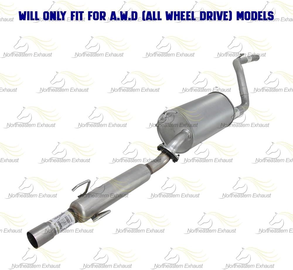 Northeastern Exhaust | Direct-Fit Resonator Pipe and Muffler Exhaust Kit Compatible for 2004-2006 Toyota Sienna 3.3L | Free Gasket and Clamps Included | Automotive Replacement Part