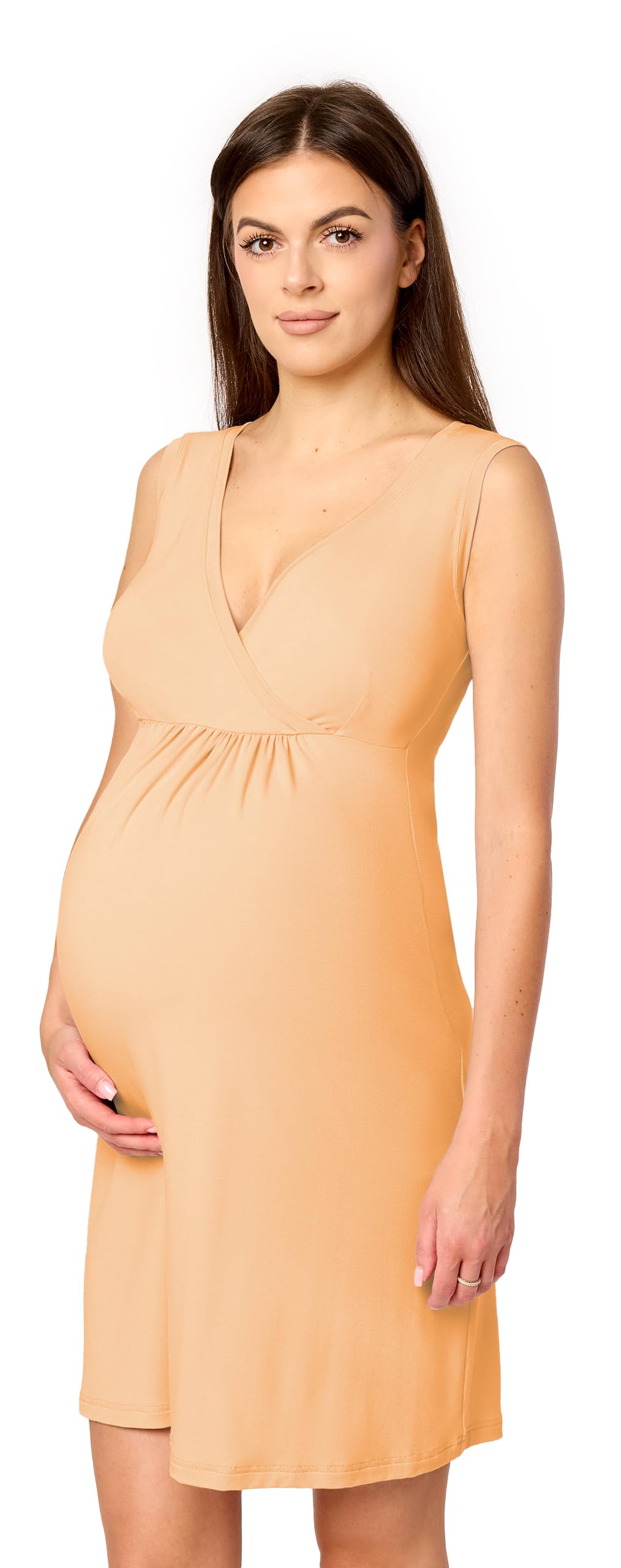 Merry Style Nachthemd Damen Schwangerschaft aus Viskose Petticoat Stillnachthemd Elegante Nachtwäsche Damen, Leicht, Atmungsaktiv und Hautfreundlich MS10-467