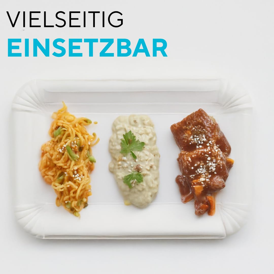 Enpack Einwegteller/Pappteller weiß, eckig 17x24 cm, Kuchenteller aus Frischfaserkarton - geeignet für Geburtstag, Party oder Grillfest, 100% biologisch abbaubar (1000 Stück)