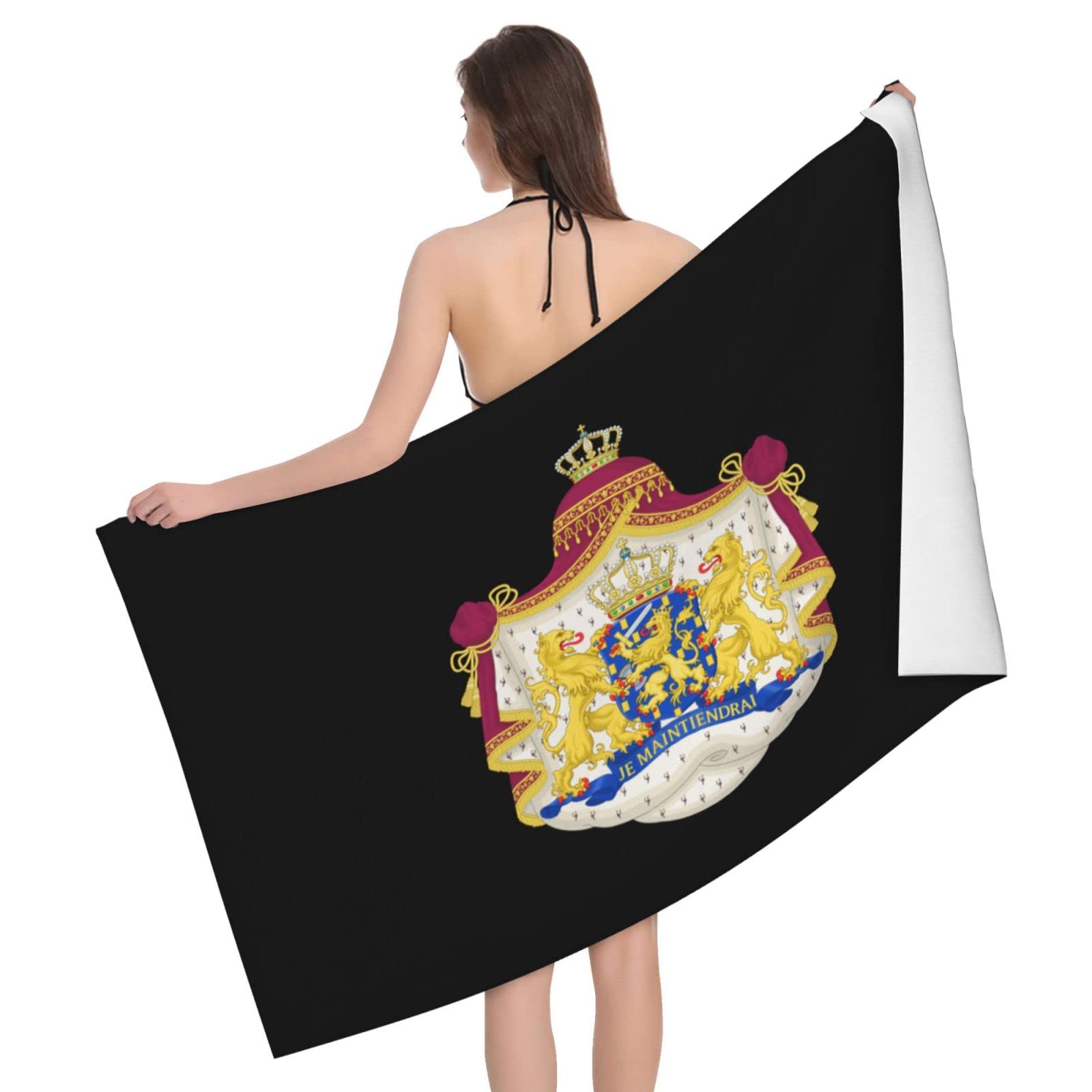 Lsjuee Coat of Arms of The Netherlands Microfiber Beach Towel Absorb Water Quick Dry Bath Towel, for Beach, Swimming Pool, Camping