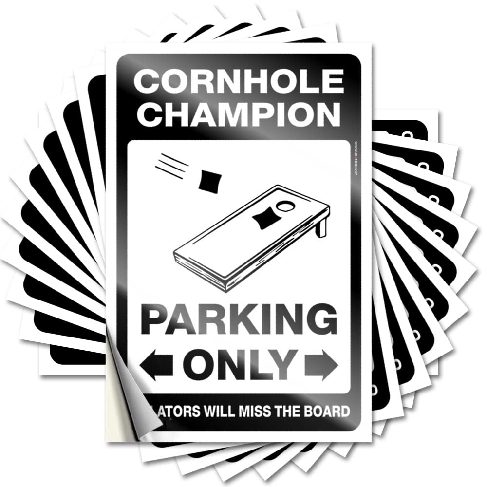 Fzfn Colour Funny Sticker Personalized Teens Plush Case Cornhole Champion Parking Only - Scratch Resistant Stickers(6X9cm)