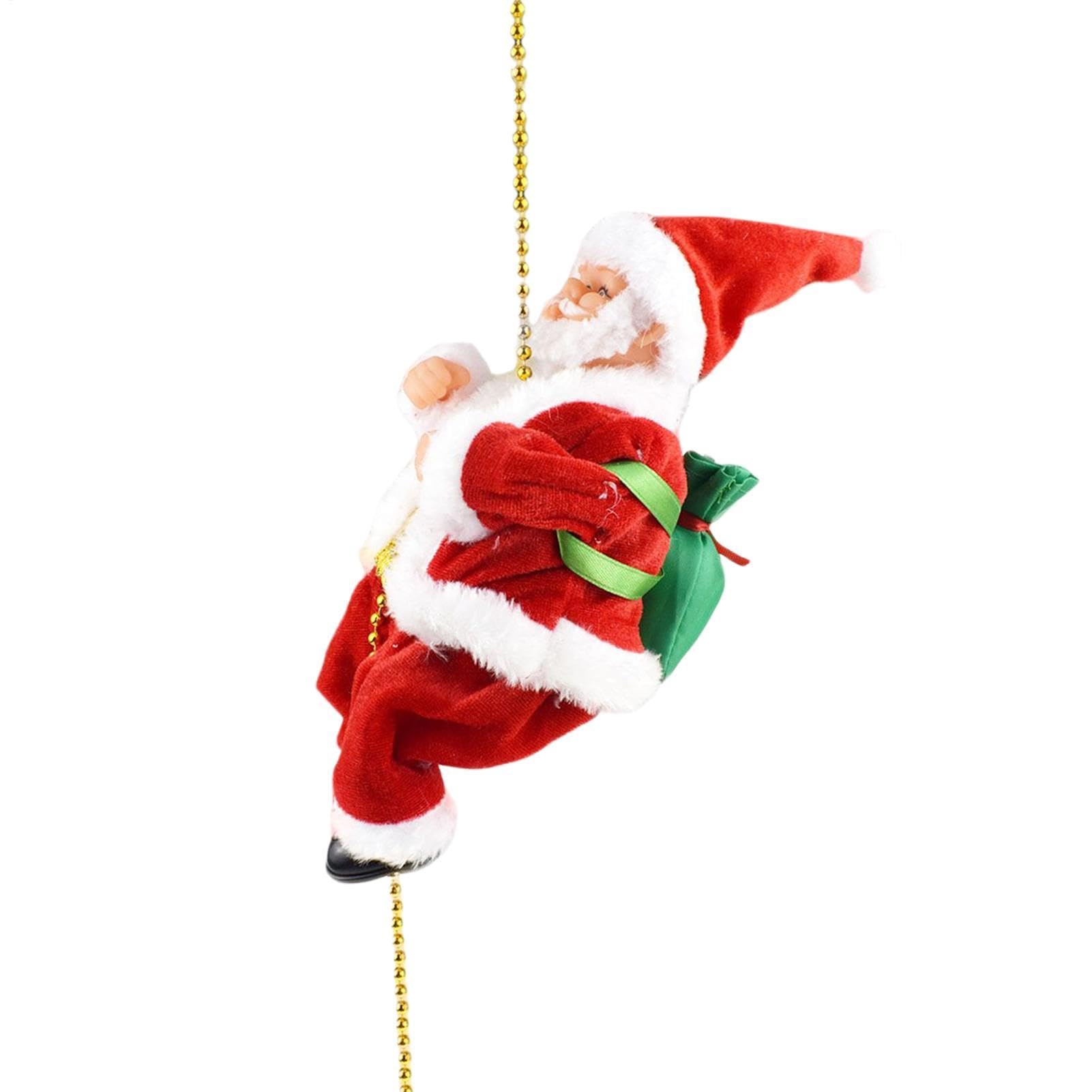 Figurine de Père Noël grimpant dynamique avec musique