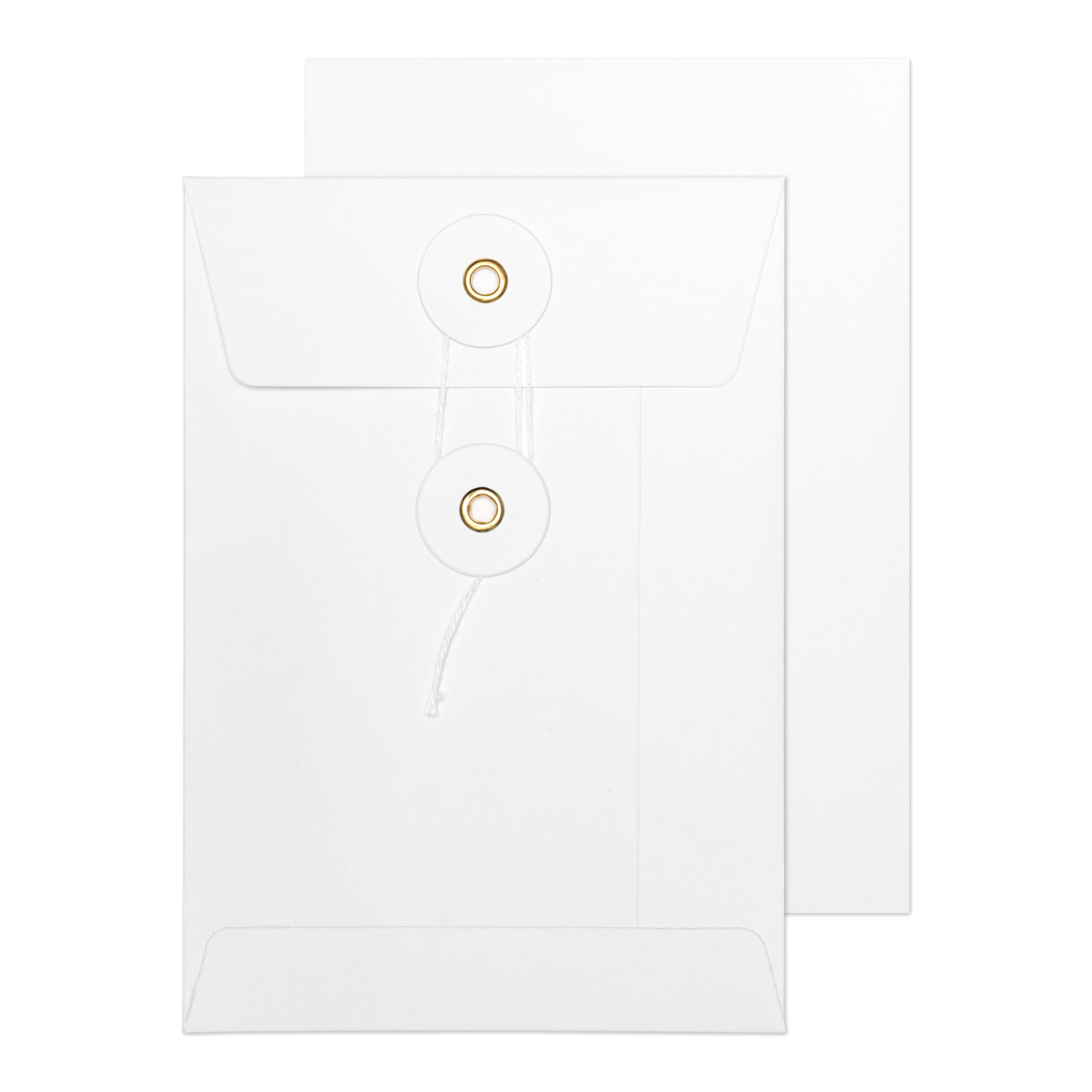 Blake Senses - White String and Washer Envelopes C6 (162 x 114mm) - Pack of 100 Qty - Premium Quality 180 GSM - Document Mailer - White Envelopes with String - Office & Business Supplies (SW622)