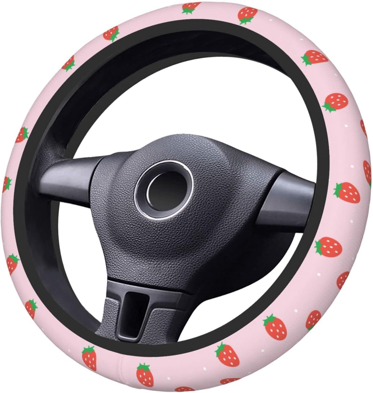Pink Strawberry Steering Wheel Cover Neoprene Universal 15 Inches Car Steering Wheel Protector for Women Men - Image 4