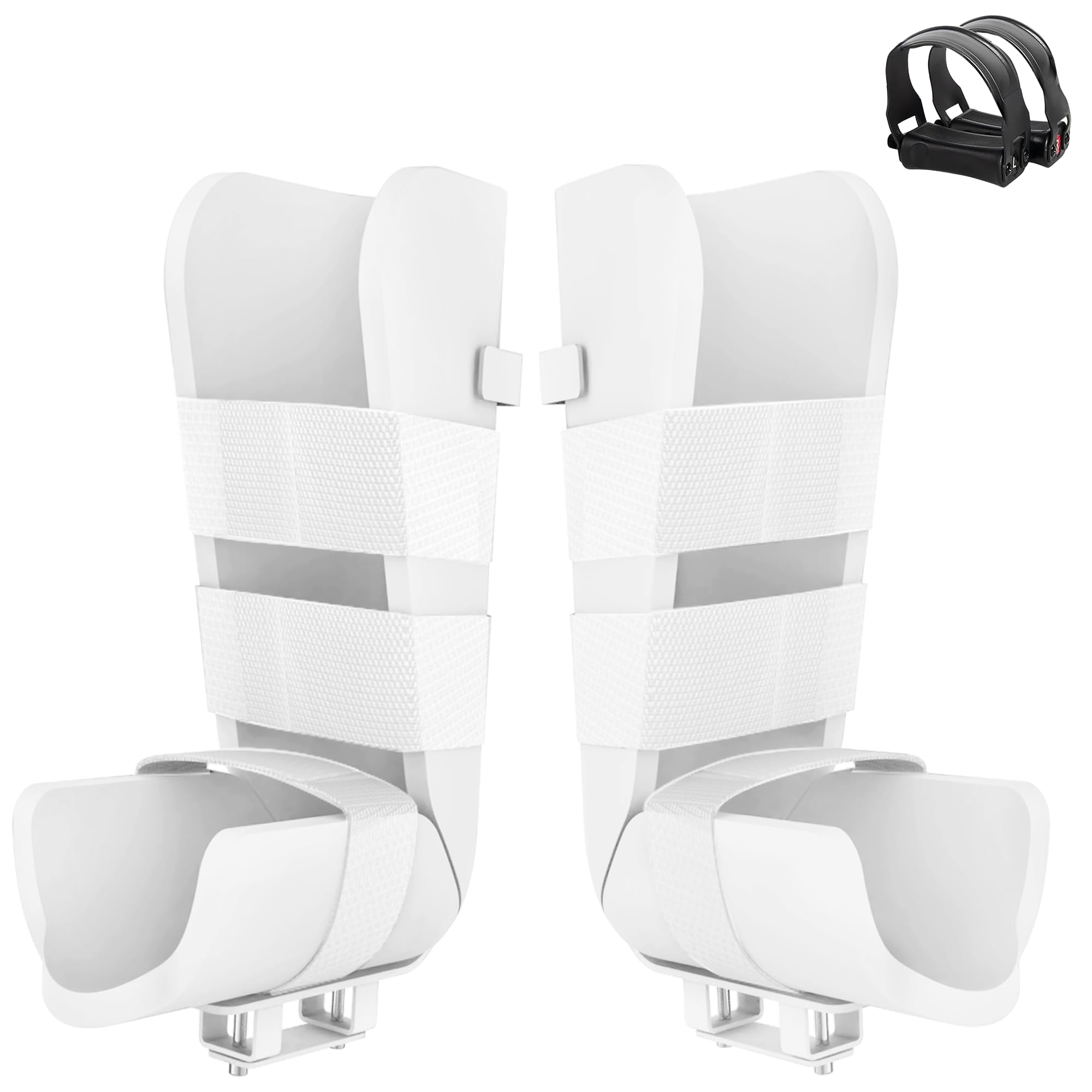 Leg Support for Motorized Pedal Exerciser and Electric Mini Exercise Bike,Universal Soft Splint and Pedals 1 Pair Each,Whit