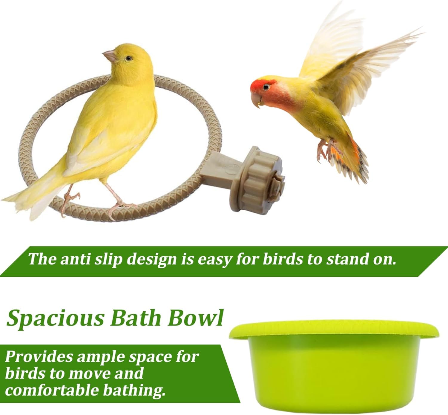 MEISO Baignoire Pour Oiseaux Suspendus, Baignoire Douche Pour Perroquets Canaris, Accessoires De Cage D'Oiseaux En Plastique (A)