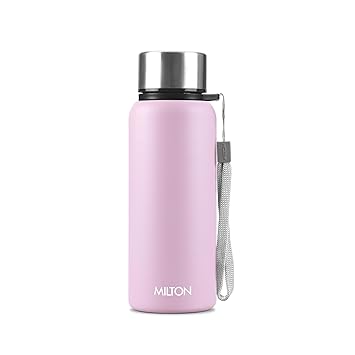 MILTON Brim 600 Stainless Steel Water Bottle 560 ml, Single Walled, ISI Certified I Leak Proof Lid, Rust Proof I For School, Office, Gym I Purple - image, photos