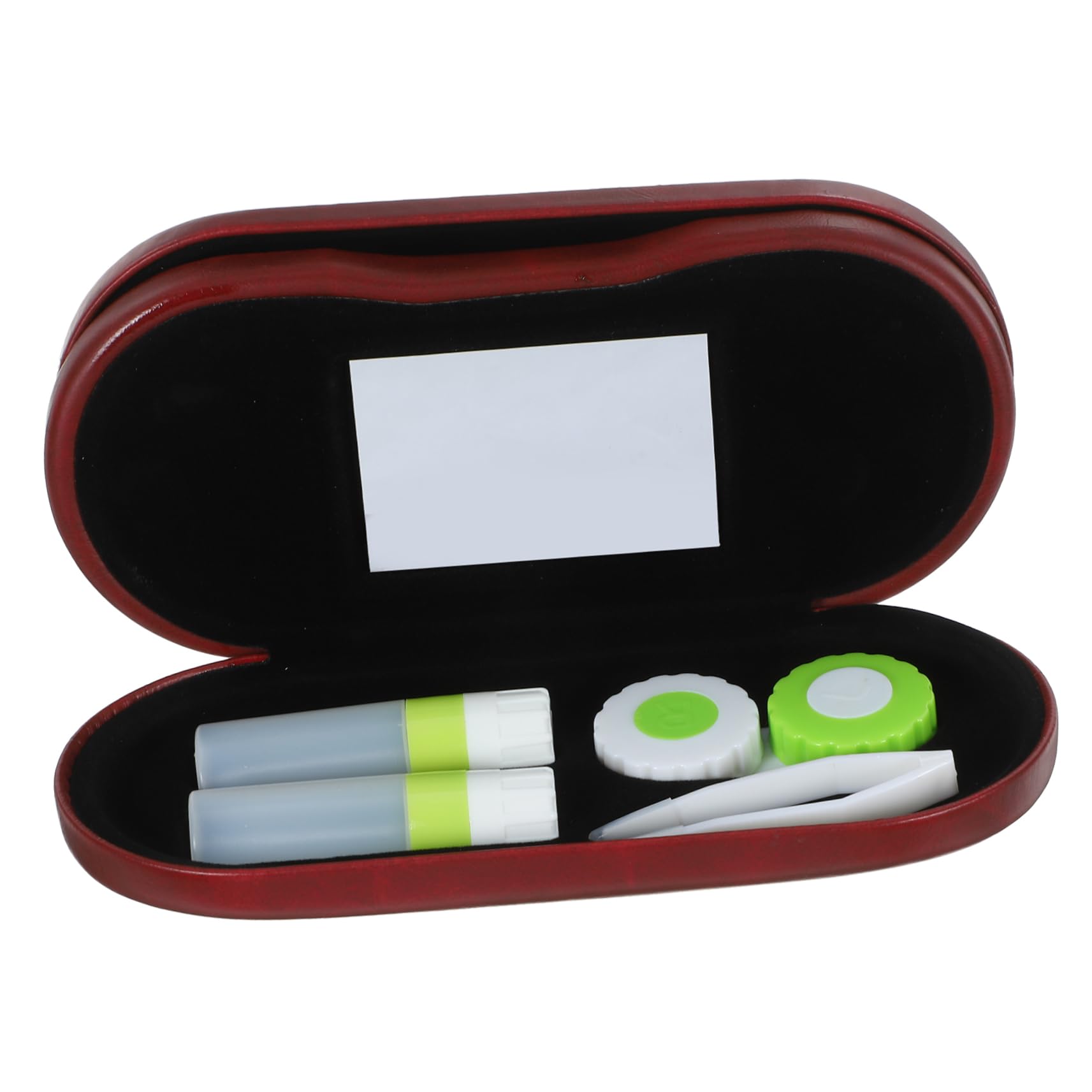 5sets Custodia Per Occhiali e Lenti Contatto Doppio Portatile Per Viaggi e Attività All Aperto Pu e Materiale Morbido Elegante