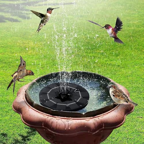 Image of Oblivion Solar Fountain for Garden 1 Pc - Solar-Powered Water Multi-Spray Garden Feature for Outdoor Pond, Bird Bath, Floating with Multiple Spray Heads Aerator Patio Kit