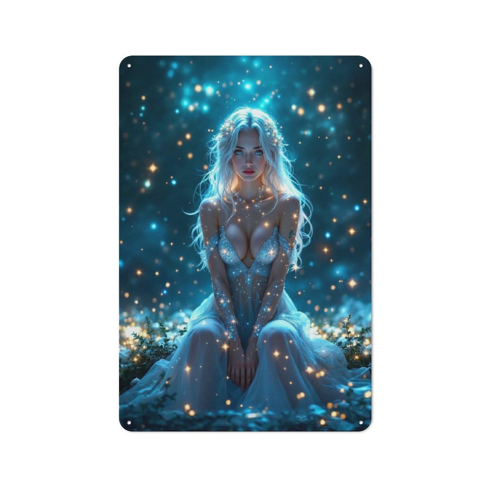 Fairy in A Starlit Forest Vintage Tin Sign 30x20cm for Café Or Restaurant, Suited to Café Owners And Decorators