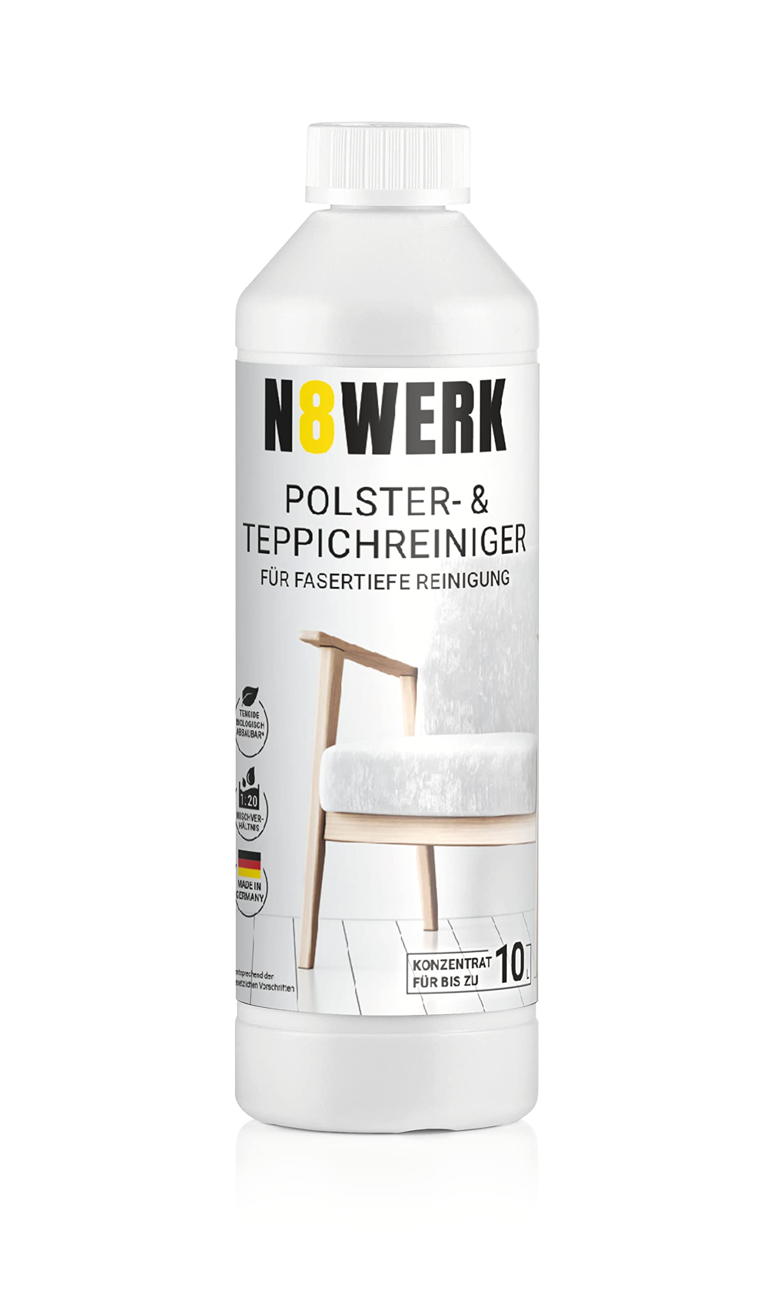 Detergente per tappezzeria e tappeti, per una pulizia profonda della fibra, concentrato da 0,5 l, per detergenti fino a 10 l, per tappeti, esposizioni, tappetini
