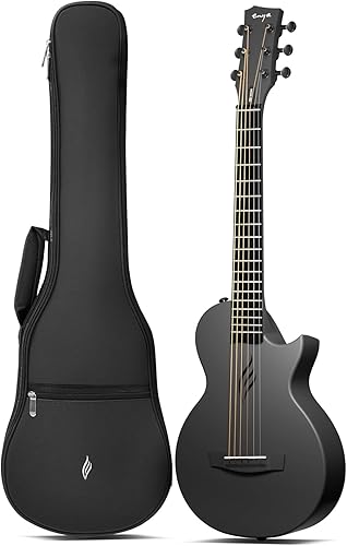 Enya Nova Go Mini Guitarra acústica de fibra de carbono tamaño 14 Guitarra Acustica de viaje con kit de iniciación para niños principiantes, bolsa